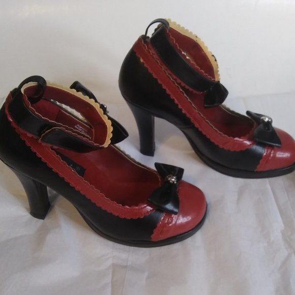 Demonia black burgundy Glam40  heels goth dark academia sexy vampiress size 7 - Picture 2 of 16